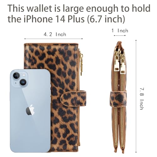 Womens RFID Blocking Large Capacity Wallet Multi Card Organizer Bifold Wallet for Women with Zipper Pocket3