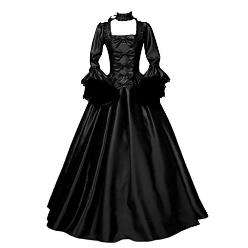 Vestido gótico de manga larga con capucha medieval túnica de princesa y encaje largo