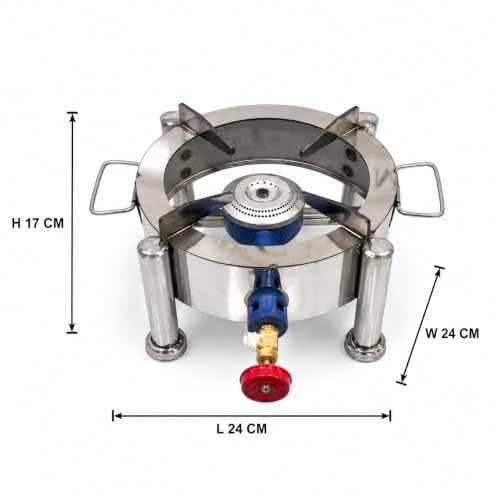 Image of Round Catering Burner Heavy Duty LPG Gas Stove | Stainless Steel, Commercial Cooktop, For Hotel Restaurant Catering Kitchen, CTG-BRNR-RND-10X10X08-N