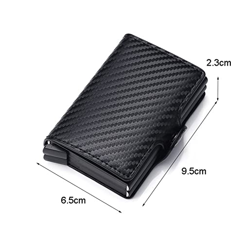 Business Card Holder Card Holder Men Credit Card Holder Mini Wallet Men RFID Card Box Double Aluminium Box Bank Card Holder Purse Card Holder Case(Brown)2