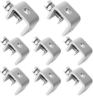 FVIEXE 8PCS Small C Clamp 304 Stainless Steel, Tiger Clamp Heavy Duty C-Clamp with Adjustable Wide Jaw Openings for Woodworking Mount Welding Building Household Desktop, Clamping Range 16-25mm