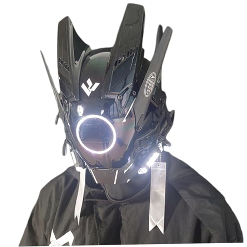 Masque Punk LED Jorzer blanc finitions casque gothique adulte