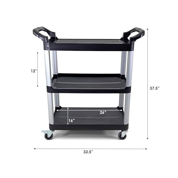 Commercial-Heavy-Duty-Utility-Service-Cart-3-Shelf-450-Lbs-Max-Capacity-Rolling-Utility-Cart-W-33-x-H-37-x-D-16-Black Commercial-Heavy-Duty-Utility-Service-Cart-3-Shelf-450-Lbs-Max-Capacity-Rolling-Utility-Cart-W-33-x-H-37-x-D-16-Black