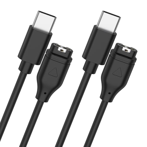 2 unidades USB C Cargador Cable Compatible con Garmin Fenix 7 7S 7X 7 Pro 6 6S 6X 6 Pro 5 5S 5X Plus/Forerunner 45 55 245 255 745 945, Garmin Cable de Carga USB C Cargador para Venu 2S Sq, 1 m