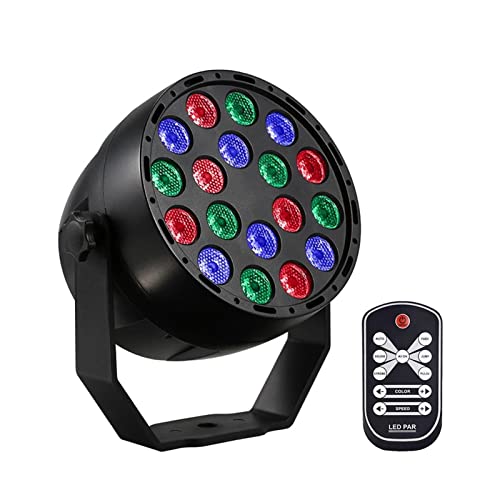 Projecteur LED RGB 18 LEDs mini éclairage de scène DJ disco party avec télécommande