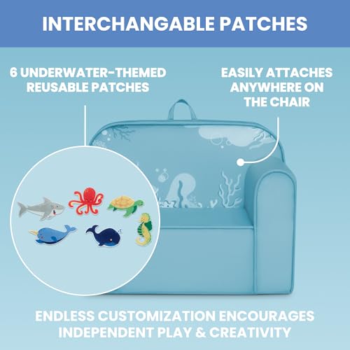 Delta Children Mix & Match Cozee Kids Chair with Interchangeable Patches, Underwater - image 5