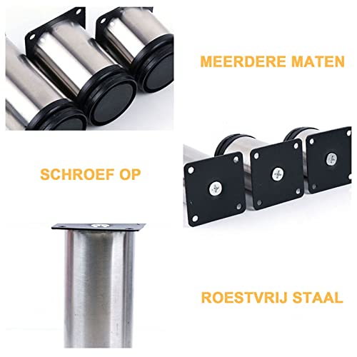 Patas ajustables de metal para cambiar y elevar bases de armarios o mesas con 4 piezas de soporte 4