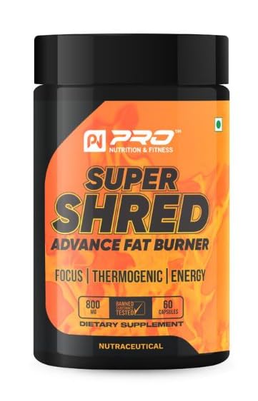 Super Shred Advanced Fat Burner Supplement with Green Tea Leaf Extract- 60 Capsules