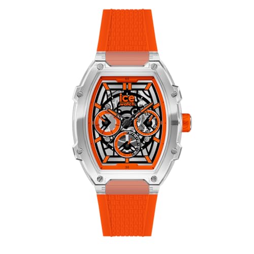 ICE-WATCH - Ice boliday Clear Orange SKEL Plastic - Montre Orange pour Homme avec Bracelet en Silicone - 024285 (Medium)