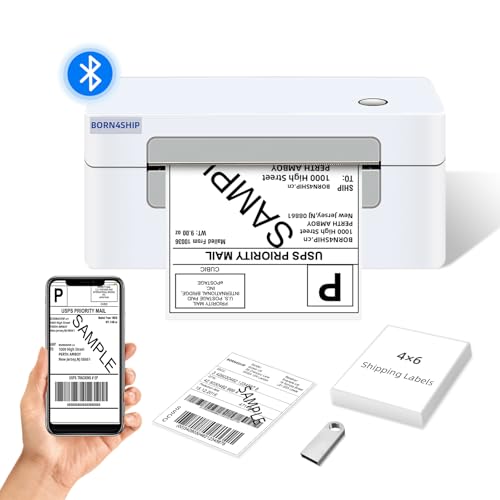 Image of Bluetooth Shipping Label Printer, 4x6 Thermal Printer for Shipping Packages, Thermal Label Printer for Small Business, Widely Used for Amazon, iPhone, Android, iPad, Windows, macOS (Gray)