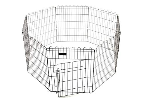 Ferribiella Recinto modulare per Cuccioli, Cani, Gatti, roditori, Otto Pannelli cm. 61 x 46 h richiudibile!