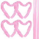 KOCKSHION フリンジ背景カーテン 4個 ピンク ホイルフリンジカーテン 誕生日パーティー装飾 写真撮影用背景布 パーティーの装飾用品