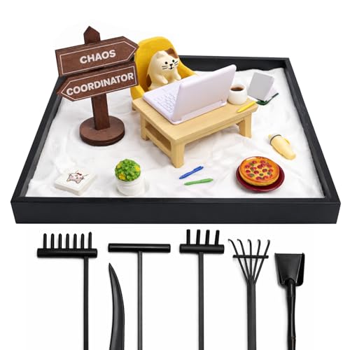 Zen Garden Funny Mini Desktop Decor Sand Box Kit Accessory Stress Relief Gifts...