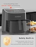 Nuwave Brio Plus 8 Qt Air Fryer, PFAS Free, New & Improved, Digital Touch Screen, Cool White Display, 50°F~400°F in Precise 5°, 5 Cook Functions, 100 Presets & 50 Memory, 3 Wattages 700, 1500, 1800