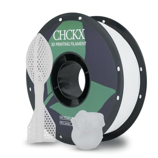 CHCKX TPU 98A 3D Printer Filament 1.75mm Flexible Soft 3D Printing Filament Abrasion Resistant,Dimensional Accuracy +/- 0.03mm, 1KG Spool(2.2lbs) for Most FDM 3D Printers. (White)