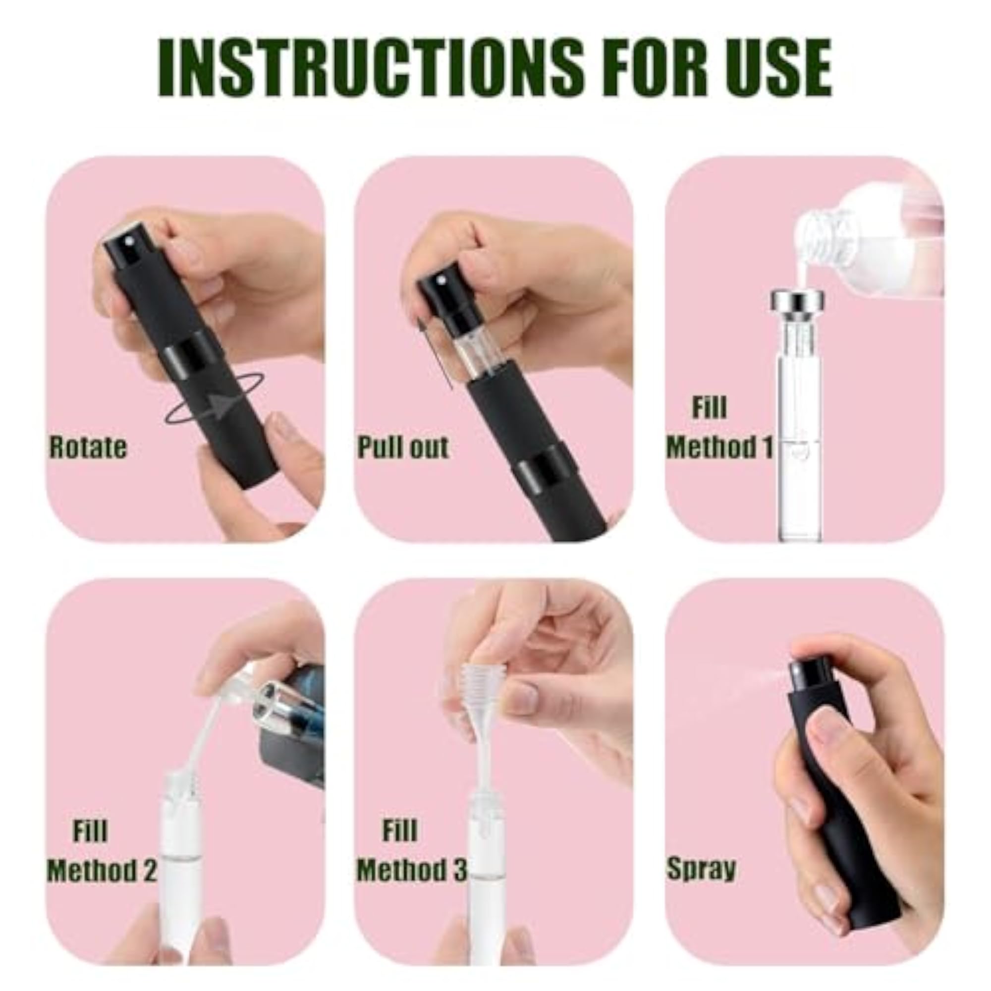 Perfume Refill Bottle, Portable Mini Spray Atomizer
