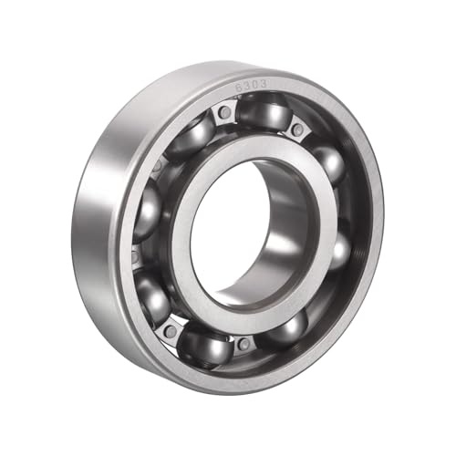 HiPicco 6303-OPEN Deep Groove Ball Bearings, I.D.=17mm, O.D.=47mm, Thickness=14mm Open Type Chrome Steel Ball Bearing Pre-Lubricated Chrome Steel Z2 Lever
