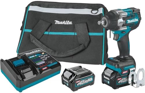Image of Makita GWT07D 40V Max XGT Brushless Lithium-Ion Cordless 4-Speed Mid-Torque 1/2 in. Sq. Drive Impact Wrench Kit with Friction Ring Anvil and 2 Batteries (2.5Ah)