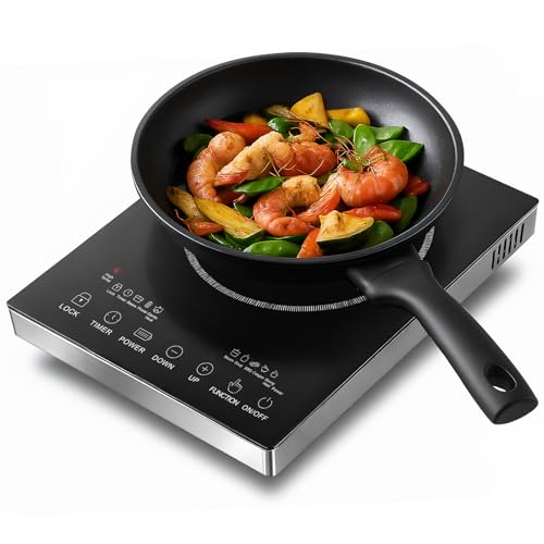 Lightasea Glaskeramikkochfeld,220V Einzel Infrarot Keramik-Herdplatte,Ce/ranfeld Tragbares,3500W Infrarot-Einzelkochplatte,4 Kochmethode,0-3-Stunden-Timer,Touch-Steuerung,Geeignet für Alle Töpfe