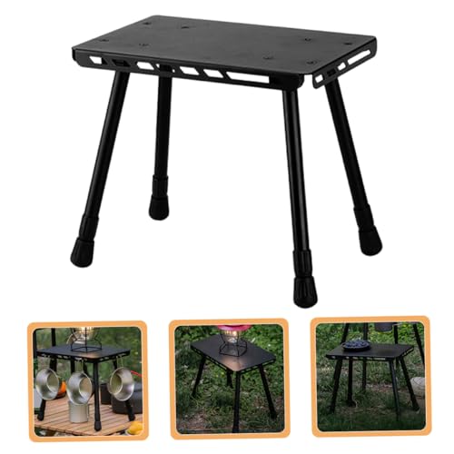 Table de camping pliante portable VILLCASE en métal noir robuste et compacte - 7