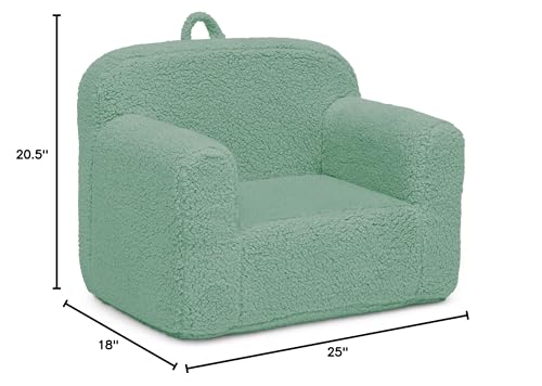 Image of Delta Children Sherpa Cozee Chair - Foam Kids Chair for Ages 18 Months and Up, Sage