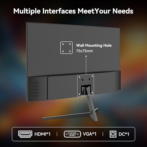 Image of Great voell 24 Inch Curved Monitor 100Hz 98% sRGB Gaming Monitor 3000R Curved FHD 1080P Computer Monitor 4000:1 Contrast Ratio Supports AMD FreeSync HDR HDMI VGA Inputs VESA for Home Office Gaming