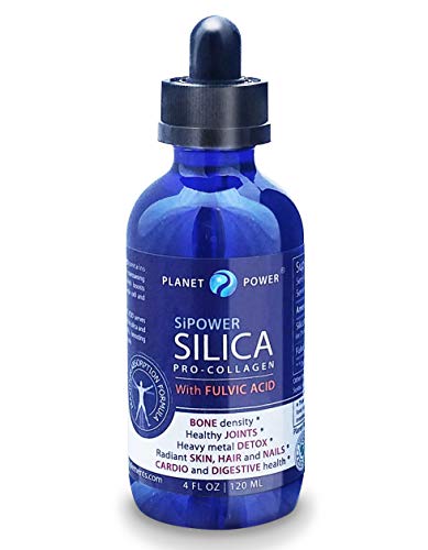 SiPower Silica Pro-Collagen with Fulvic Acid 4oz Glass Bottle, Immune System, Maximum Absorption