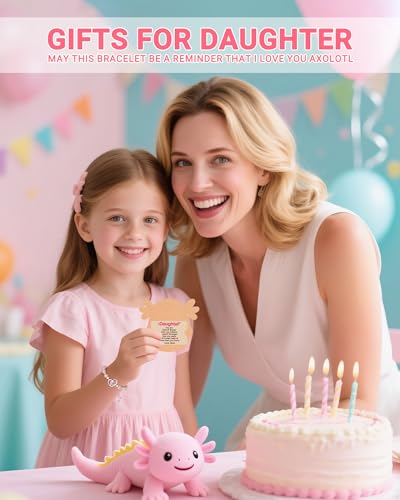 Daughter Gifts from Mom, Axolotl Bracelet for Girls Birthday Christmas Valentines Back to School Gifts4