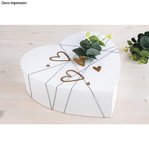 Rayher 67293102 Pappmaché Box Herz, FSC Rec.100%, 30cm ø, 10cm, weiß