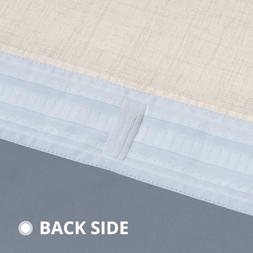 Cortinas opacas para evitar la luz exterior DEFYNEE paneles térmicos de lino contra el calor 7