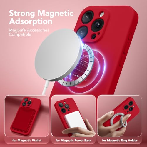Image of Magnetic for iPhone 16 Pro Case Silicone Deep Red