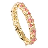 Xdyyjrasa Brazalete Hecho a Mano de Hoja de Ginkgo Cloisonne, Pulsera de Esmalte Vintage para Mujer, joyería chapada en Oro de aleación de Zinc