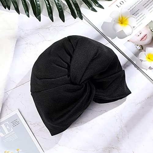 Hair Turban Elastic Turbans for Women Soft Head Turban Beanie Pleated Womens Turban Style Hat for Girls Ladies