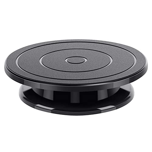 Comforty Tortenplatte Drehbar 28 cm Schwarz, Drehteller Torte für Kuchen