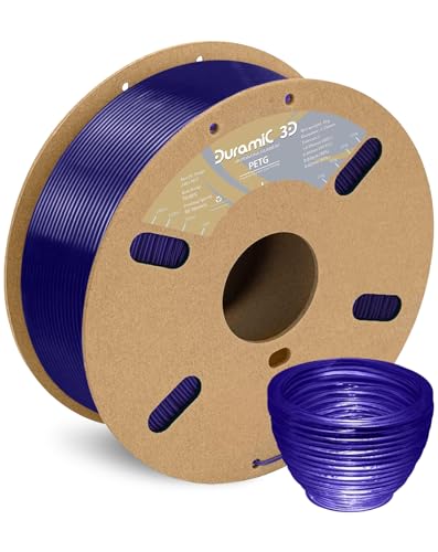 Image of DURAMIC 3D PETG Filament 1.75mm Translucent Blue, 3D Printing Filament 1kg Spool(2.2lbs), Filament 1.75mm Dimensional Accuracy + /- 0.05 mm Non-Tangling Non-Clogging Non-Stringing