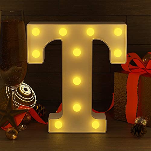 Image of Marquee T Alphabet Shaped LED Light Lamp for Decoration Decore Walls Hanging Birthday Party Wedding (T)
