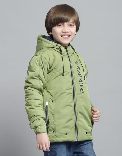 Image of Monte Carlo Boys Printed Green Hooded Neck Full Sleeve Jacket