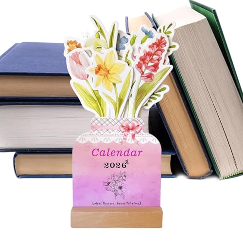 Ancsttu Calendario De Escritorio Floral - Calendario Mini de