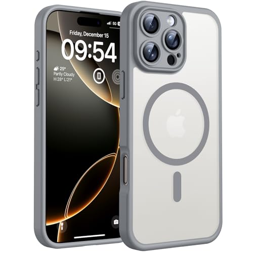 TOCOL for Phone 16 Pro Case, Compatible with Magsafe Charger, Full Camera Protection, Drop Protection, Translucent Matte Phone Case for iPhone 16 Pro 6.3 inch (Gray)