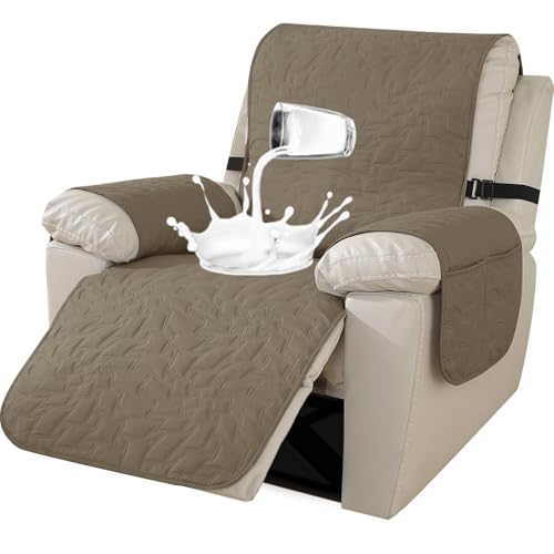 Ystyle Funda Sillon Relax Reclinable 1 Plaza, Fundas Sillon Relax, Funda Sofa Relax 1 Plaza Reclinable, Funda De Sillon con Banda EláStica, Funda Sofá Orejero 1 Plaza (1 Asiento-X, Café Claro)