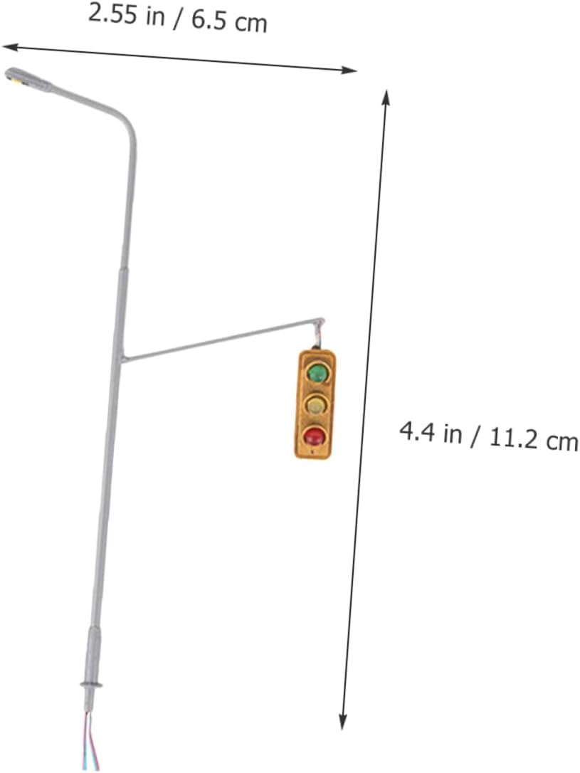 Mini Railroad Light Model for Sand Table DIY Decoration Realistic Traffic Signal Lamp Model with Warm White Light Portable Scale Ornament for Train Layout