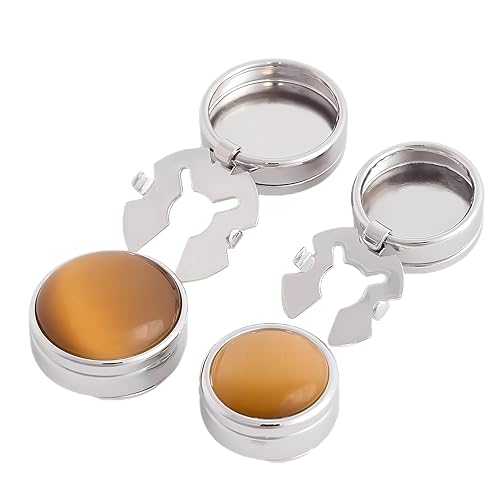 8pcs Shirt Button covers Men Button cover Cats Eye Effect Button cover Dress Shirt and Tux Shirt Accessories Shirt Studs alternatives Birthday Christmas Wedding Gifts(Silver yellow)2