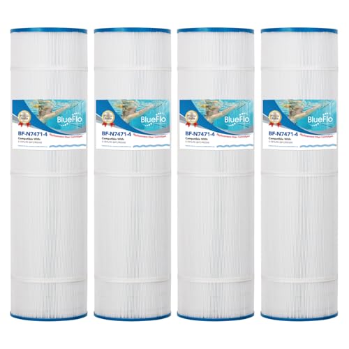 BLUEFLO PCC105 Pool Filter Cartridge Replacement for Unicel C-7471, PCC105-PAK4, Pentair CCP420, Filbur FC-1977, Pentair Clean and Clear Plus 420, R173576, 817-0106, 26-1/16” x 7, 4 Pack