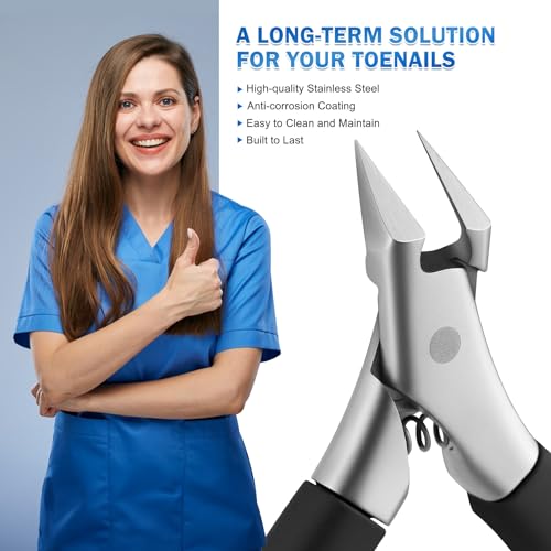 BEZOX Nagelknipser zur Vorbeugung eingewachsener Zehennägel, Nagelzange für Podologen mit gerader Klinge für dicke Nägel, ergonomischer Nagelschere für Erwachsene, Senioren, Männer und Frauen