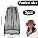 vcsjw 2pc Head Net Face Mesh Head Cover,Moskito Kopfnetz,Net Kopfschutz-Netz,Schwarze Mückenschutzhaube,Kopfnetz Gesicht Mesh Kopf Abdeckung,Moskitonetz Kopf,Für Camping,Angeln,Wandern,Gartenarbeit