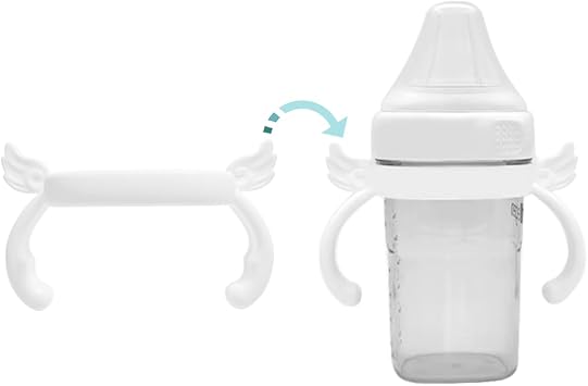 Bottle Handles Compatible with Hegen Baby Feeding Bottle | Encourages Independent Drinking (White, Pack of 4)