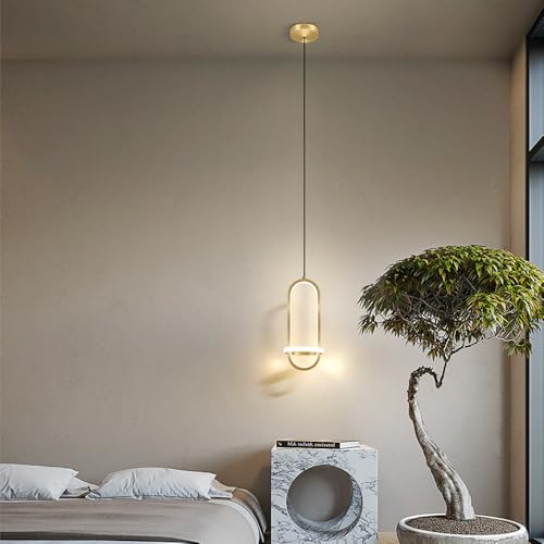 Luz de lujo oro LED colgante para leer junto a la cama en el dormitorio 1