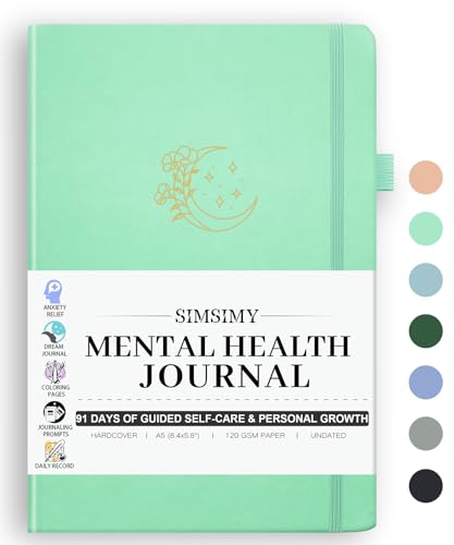Mental-Health-Journal-91-Day-Self-Care-Journal-for-Women-Men-Guided-Anxiety-Stress-Relief-Journal-with-Mood-Tracker-Cognitive-Behavioral-Therapy-Journaling-with-Mental-Health-Coloring-Pages-Dream-Log