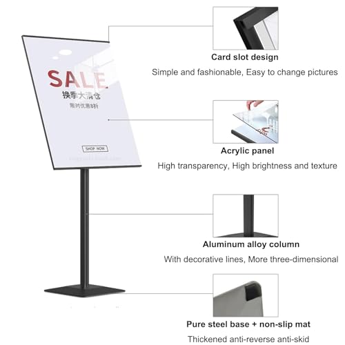 Support de panneau réglable en métal avec base stable pour affichage extérieur
