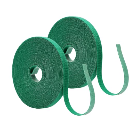 Lot de 2 liens Velcro pour plantes - 5 m - Fixation pour arbre - 25 mm - Fermeture Velcro réglable - Pour fixer les plantes et les arbres
